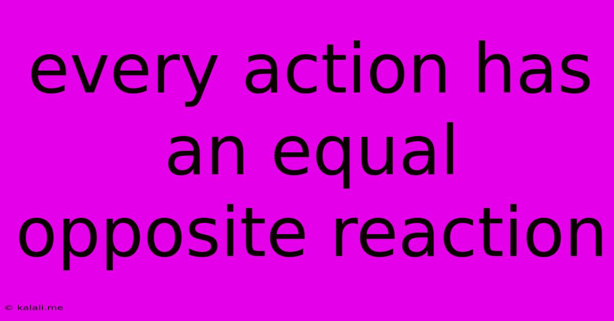Every Action Has An Equal Opposite Reaction