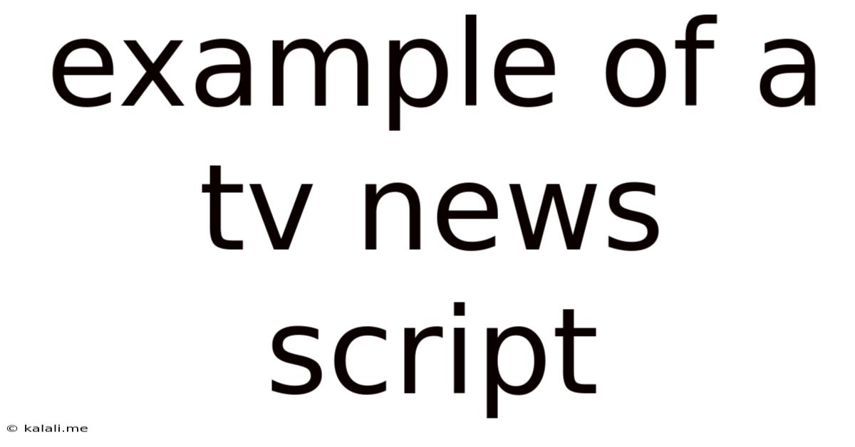 Example Of A Tv News Script