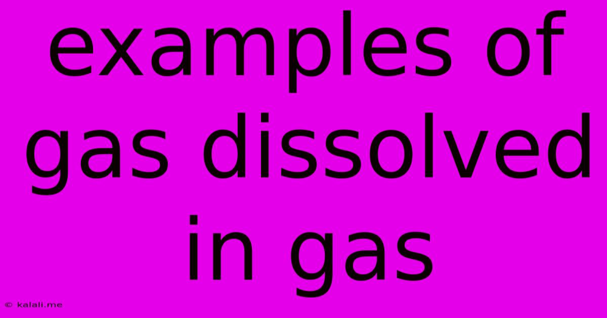 Examples Of Gas Dissolved In Gas