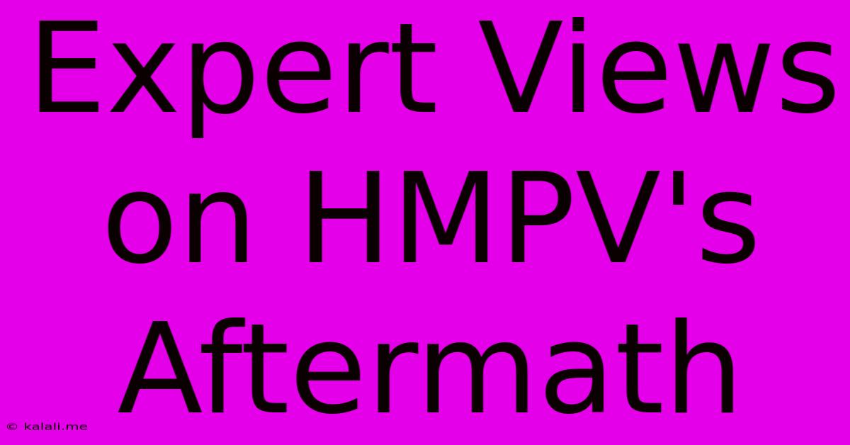 Expert Views On HMPV's Aftermath