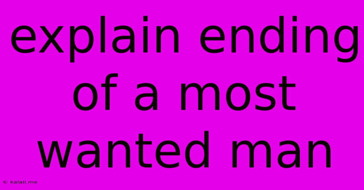 Explain Ending Of A Most Wanted Man