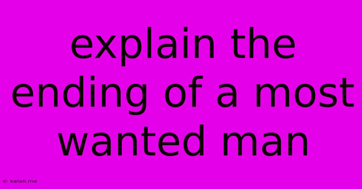 Explain The Ending Of A Most Wanted Man