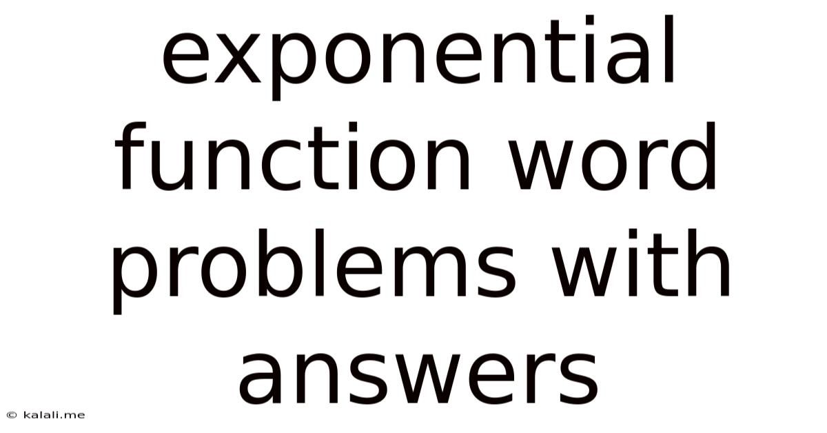 Exponential Function Word Problems With Answers