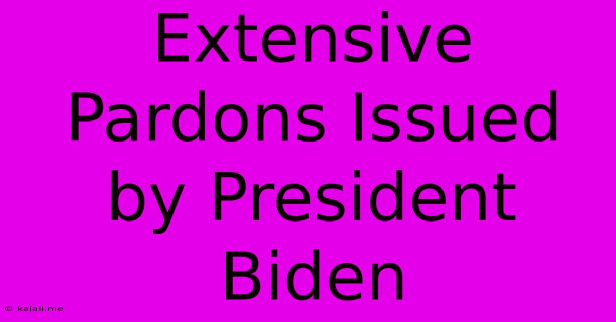 Extensive Pardons Issued By President Biden