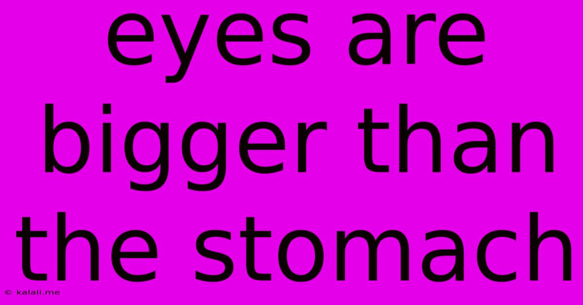 Eyes Are Bigger Than The Stomach