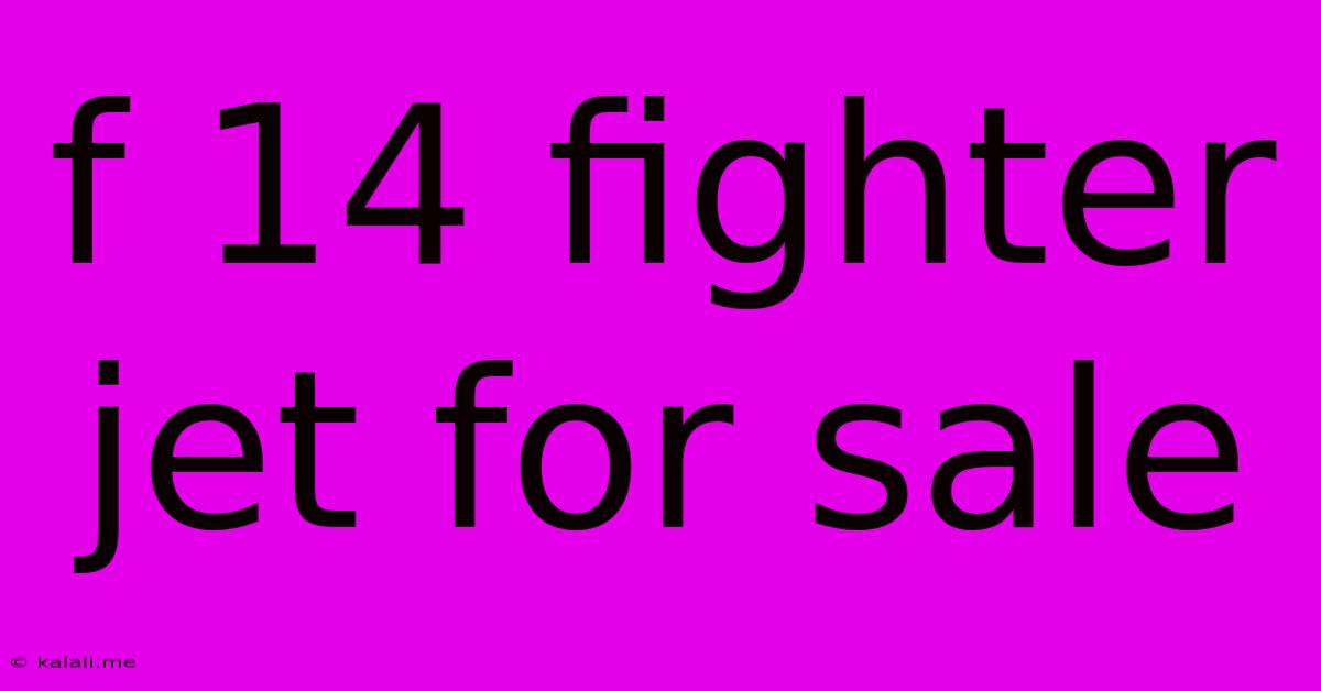 F 14 Fighter Jet For Sale