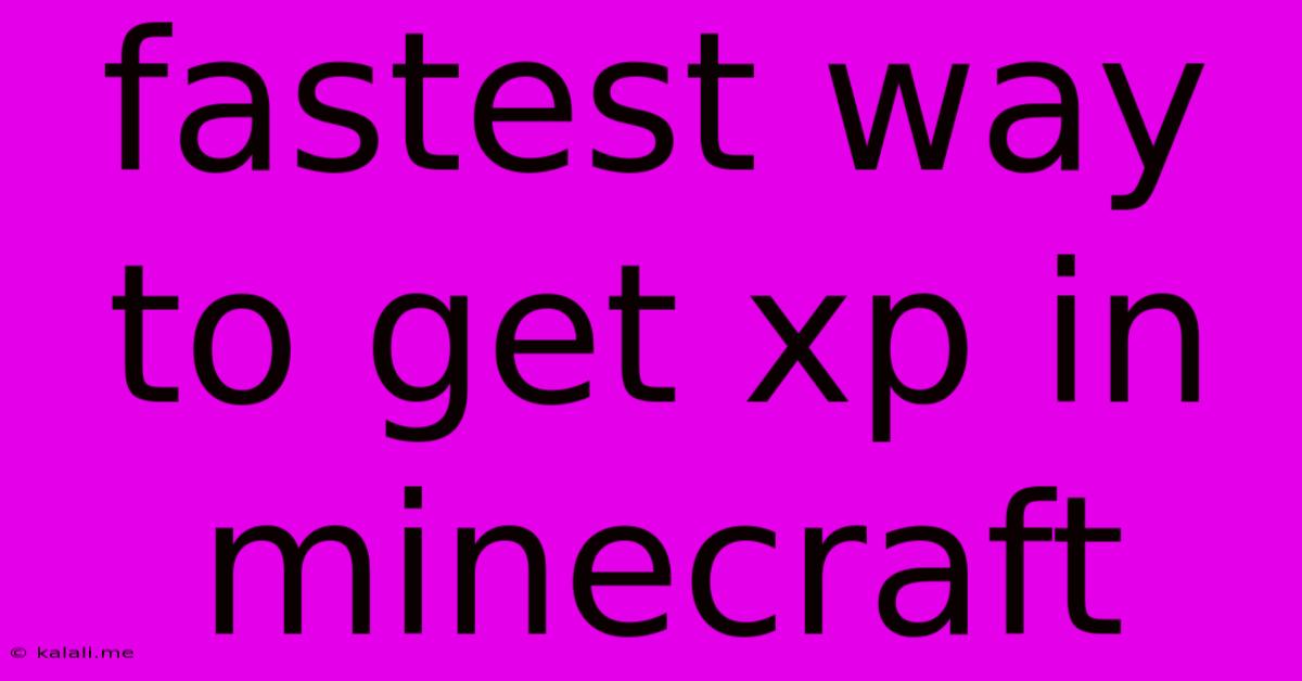 Fastest Way To Get Xp In Minecraft