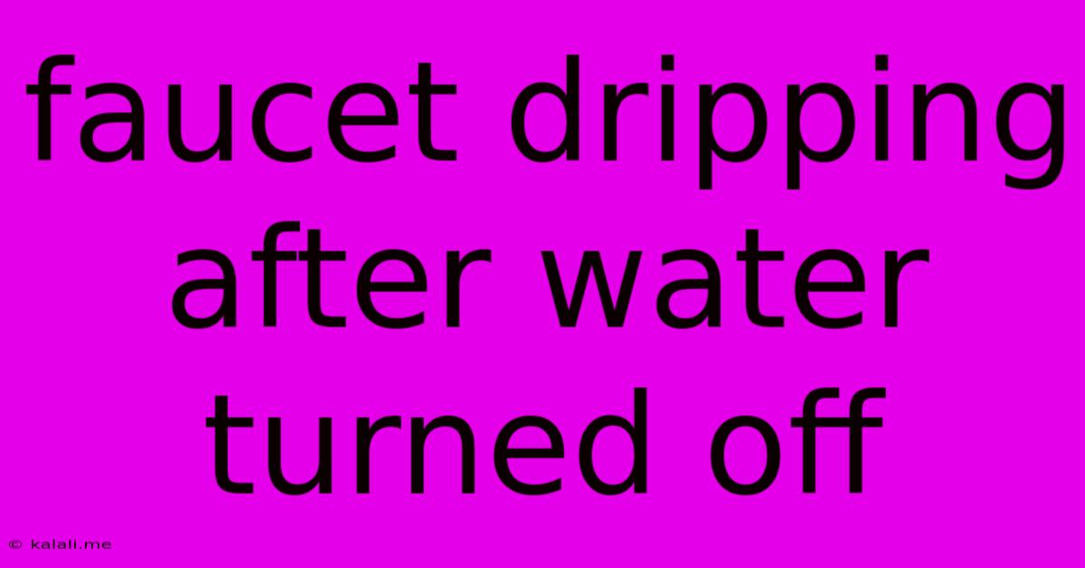Faucet Dripping After Water Turned Off