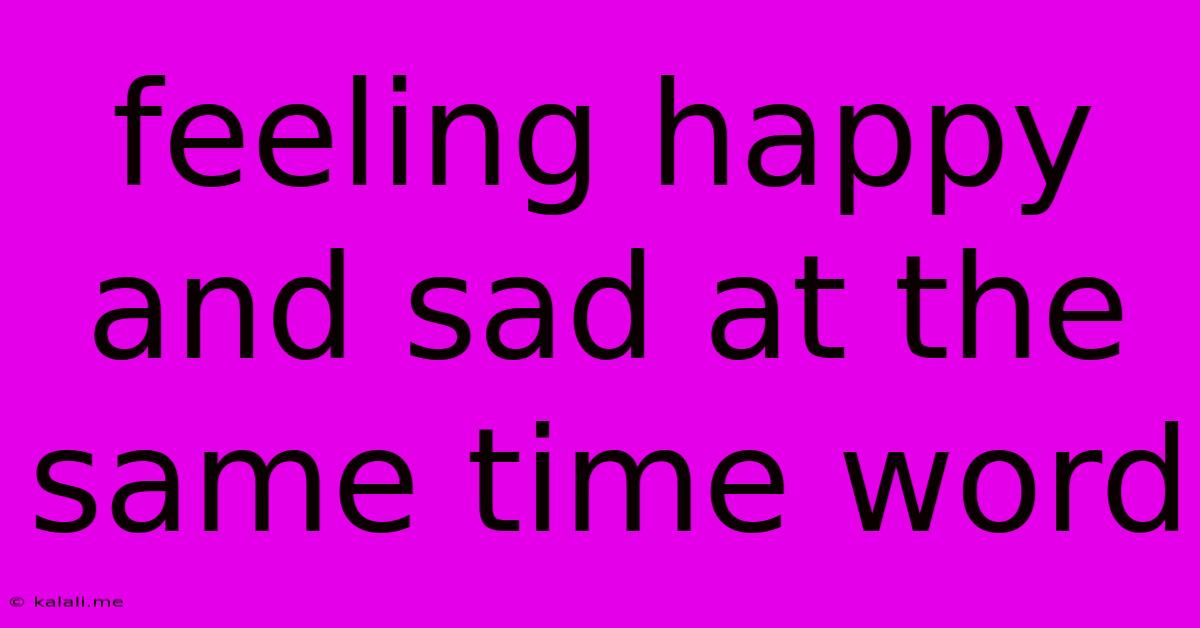 Feeling Happy And Sad At The Same Time Word