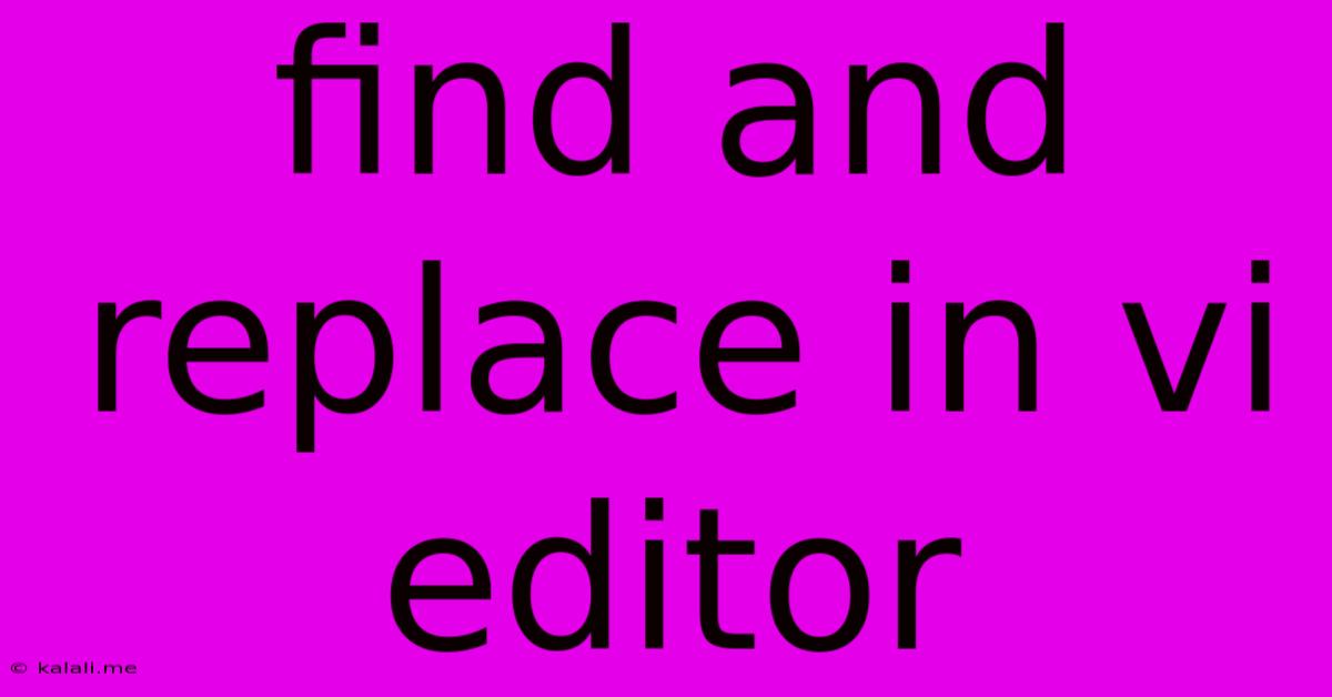 Find And Replace In Vi Editor