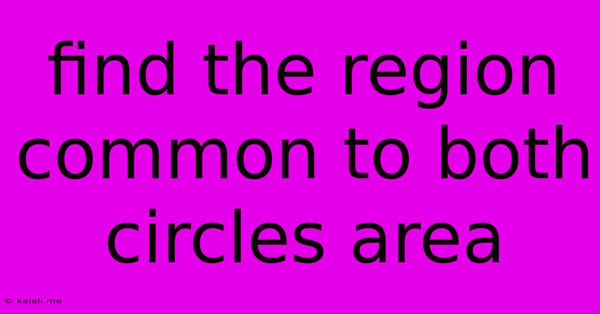 Find The Region Common To Both Circles Area
