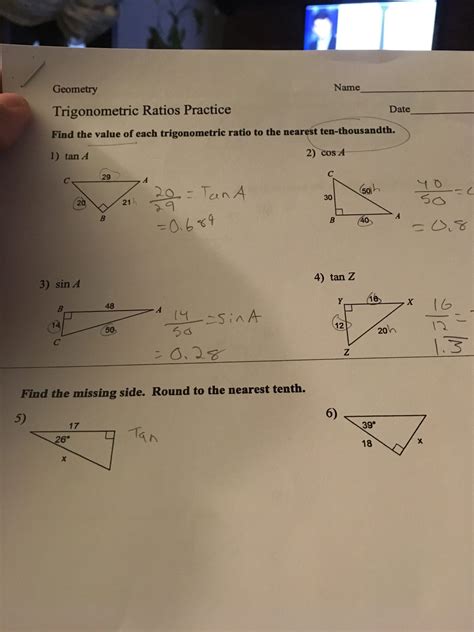 Find The Value Of Each Trigonometric Ratio.