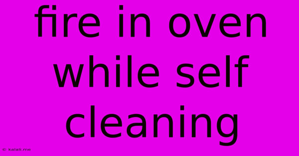 Fire In Oven While Self Cleaning
