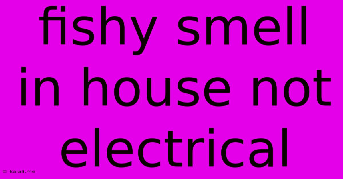 Fishy Smell In House Not Electrical