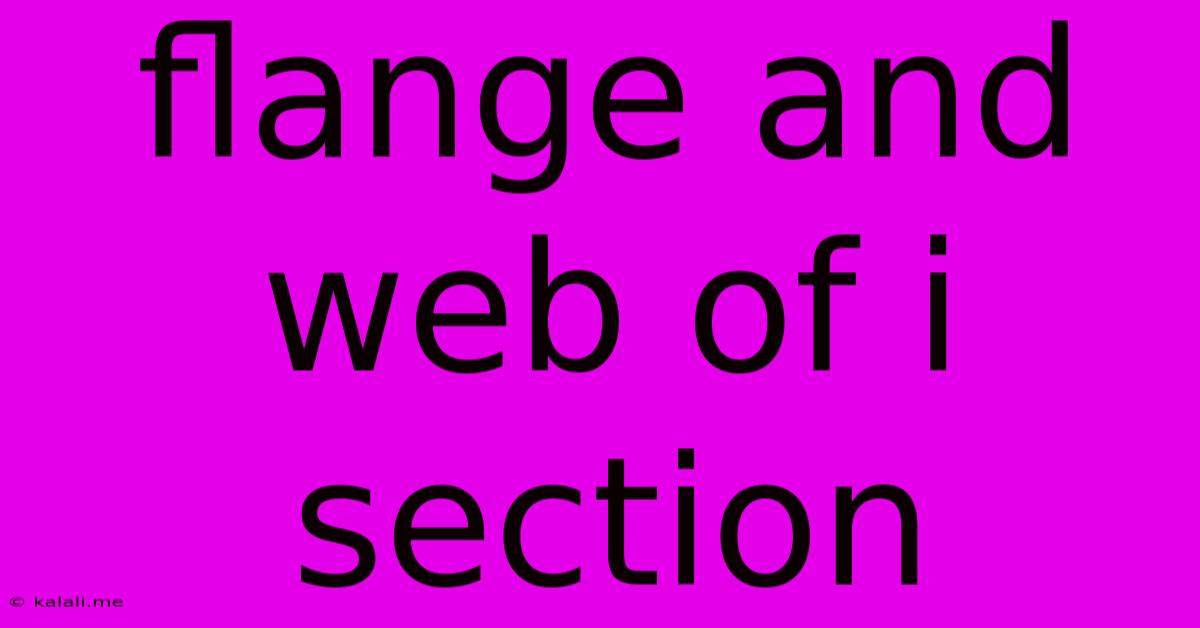 Flange And Web Of I Section