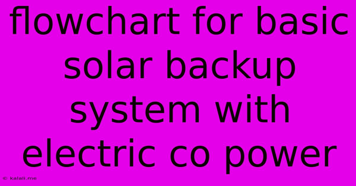 Flowchart For Basic Solar Backup System With Electric Co Power