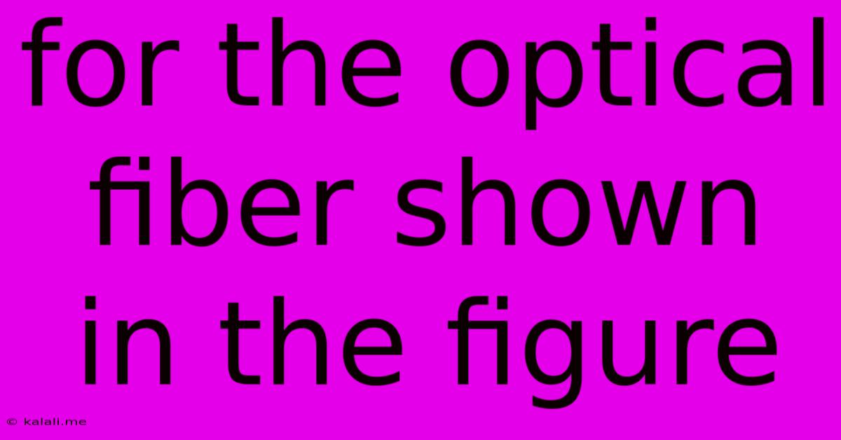 For The Optical Fiber Shown In The Figure
