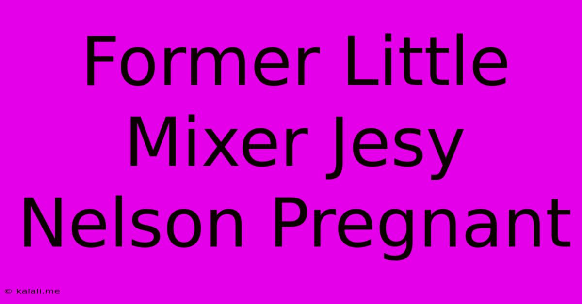 Former Little Mixer Jesy Nelson Pregnant