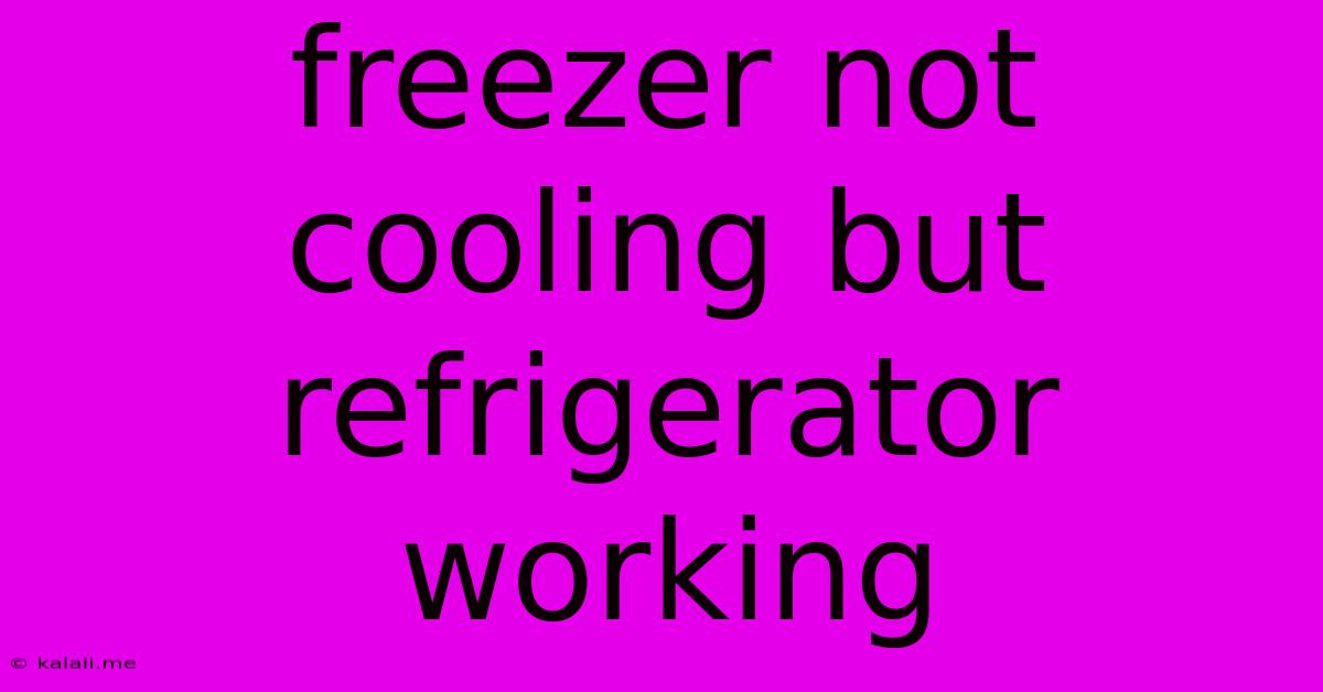Freezer Not Cooling But Refrigerator Working