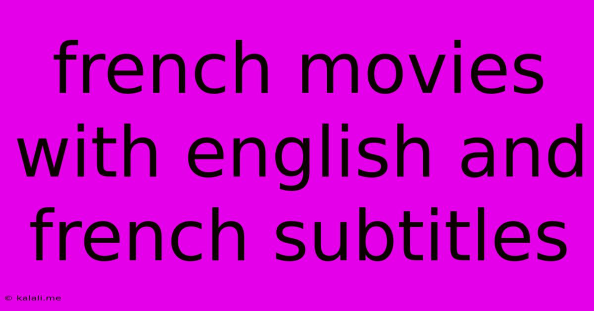 French Movies With English And French Subtitles
