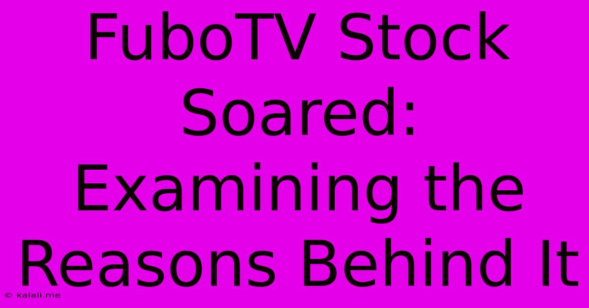 FuboTV Stock Soared: Examining The Reasons Behind It