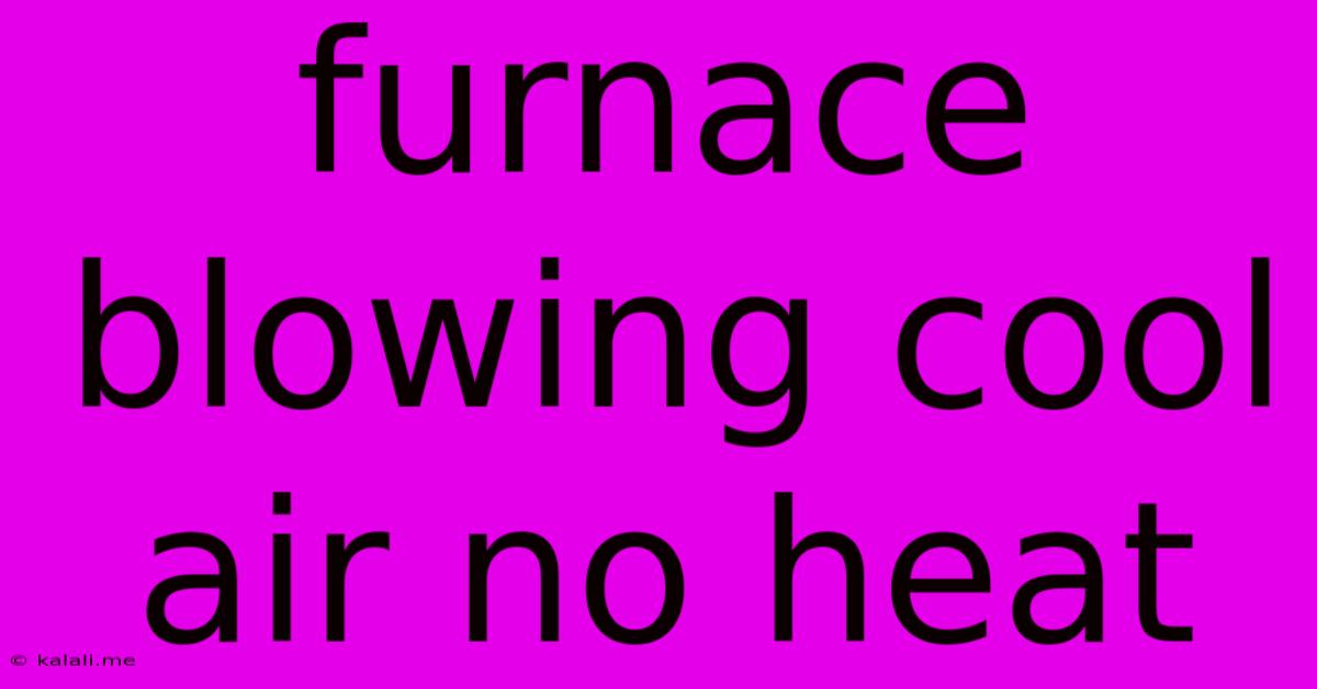 Furnace Blowing Cool Air No Heat