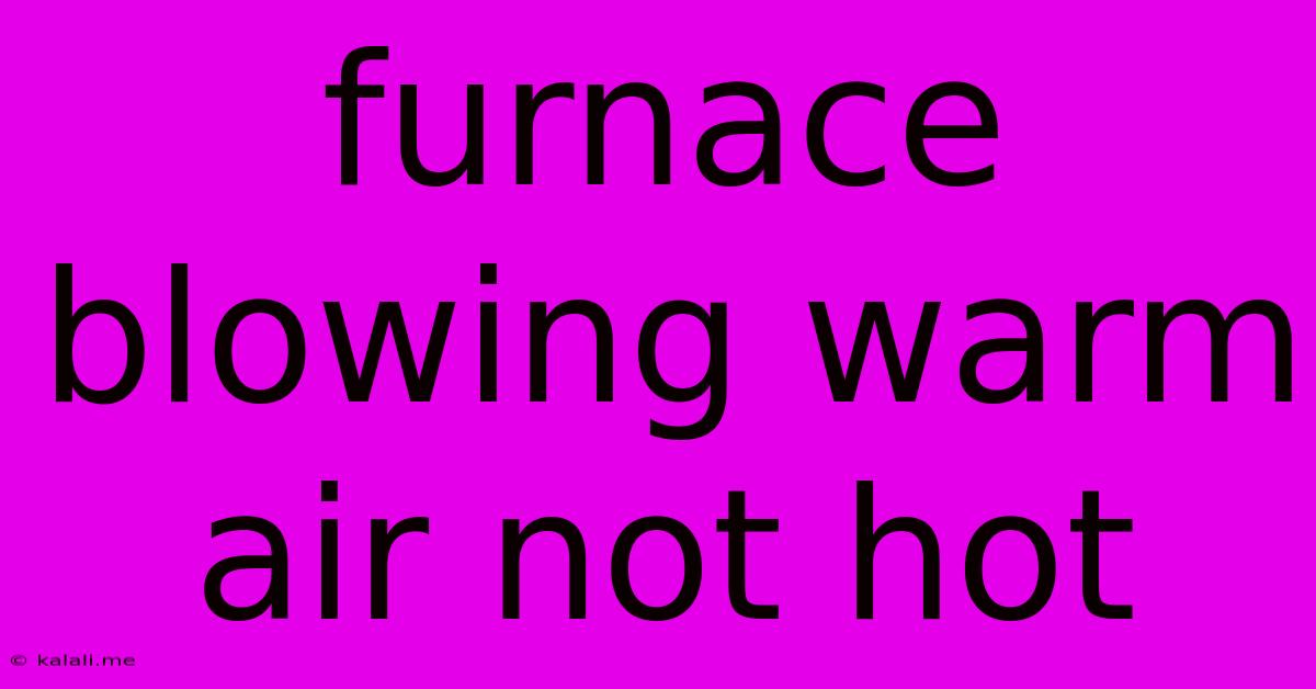 Furnace Blowing Warm Air Not Hot
