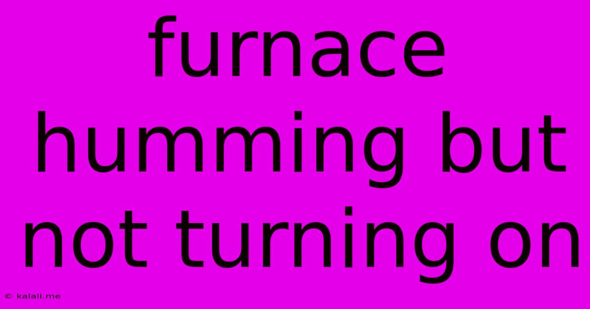 Furnace Humming But Not Turning On