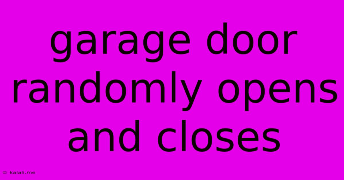 Garage Door Randomly Opens And Closes