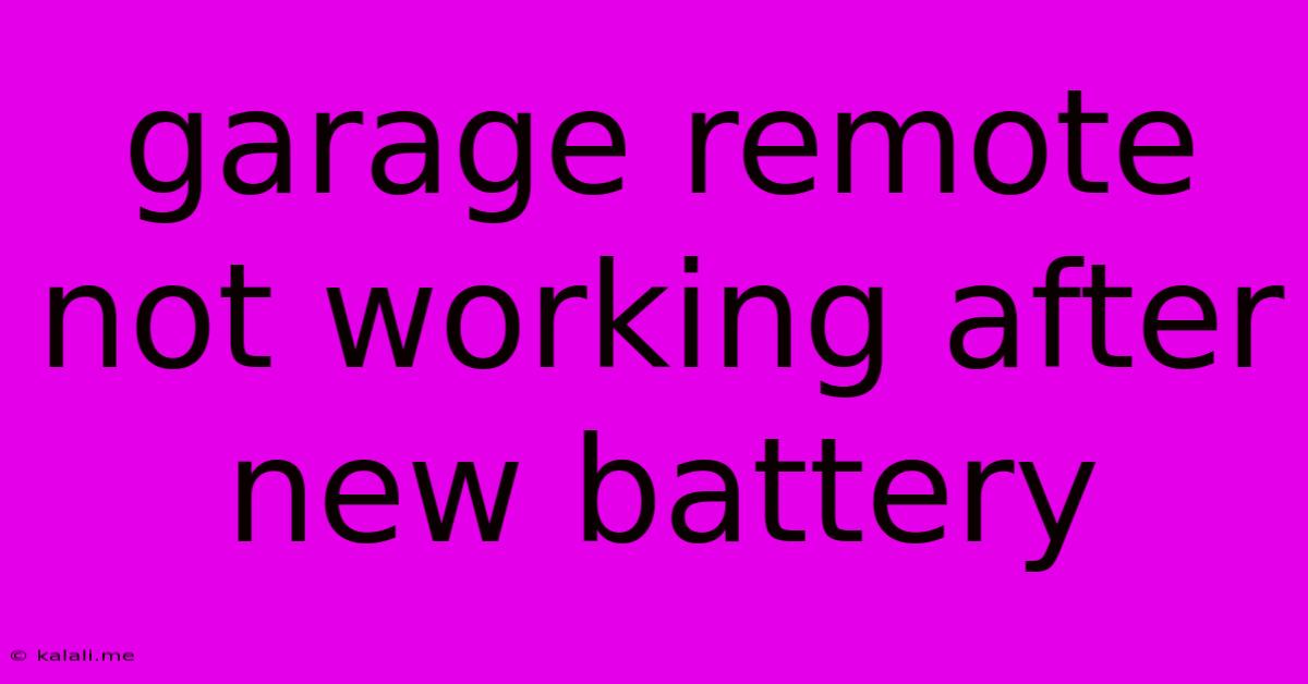 Garage Remote Not Working After New Battery
