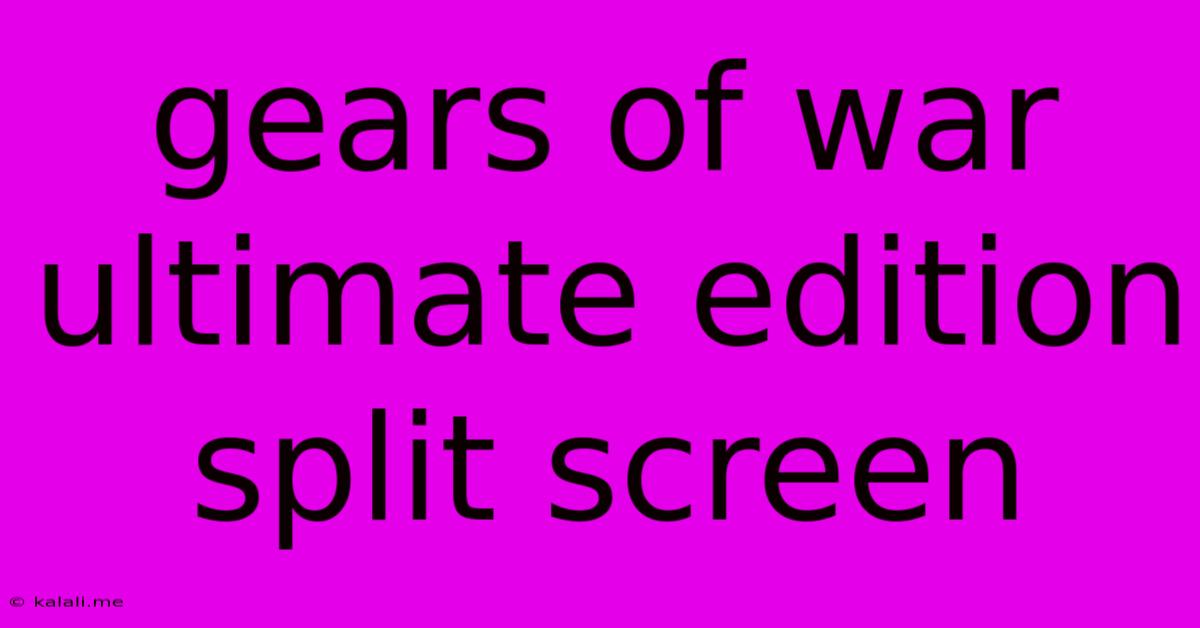 Gears Of War Ultimate Edition Split Screen