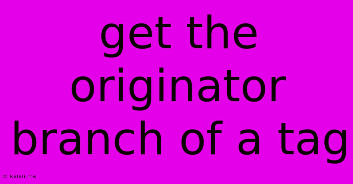 Get The Originator Branch Of A Tag
