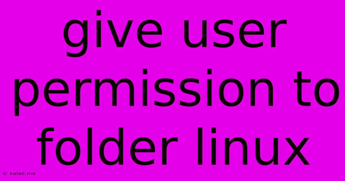 Give User Permission To Folder Linux