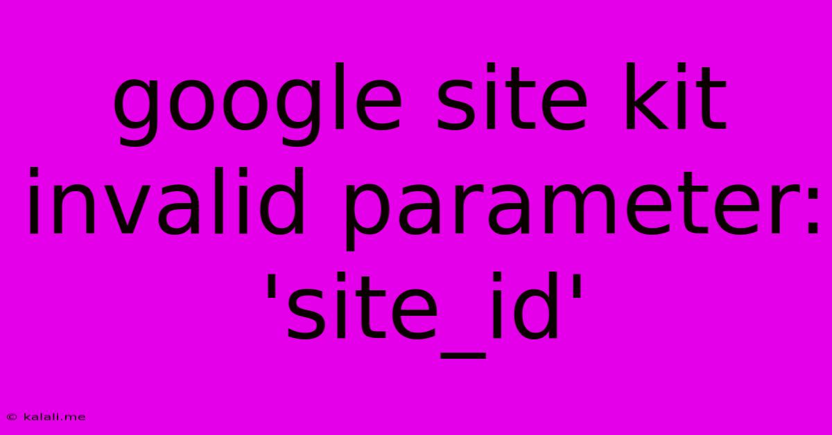 Google Site Kit Invalid Parameter: 'site_id'