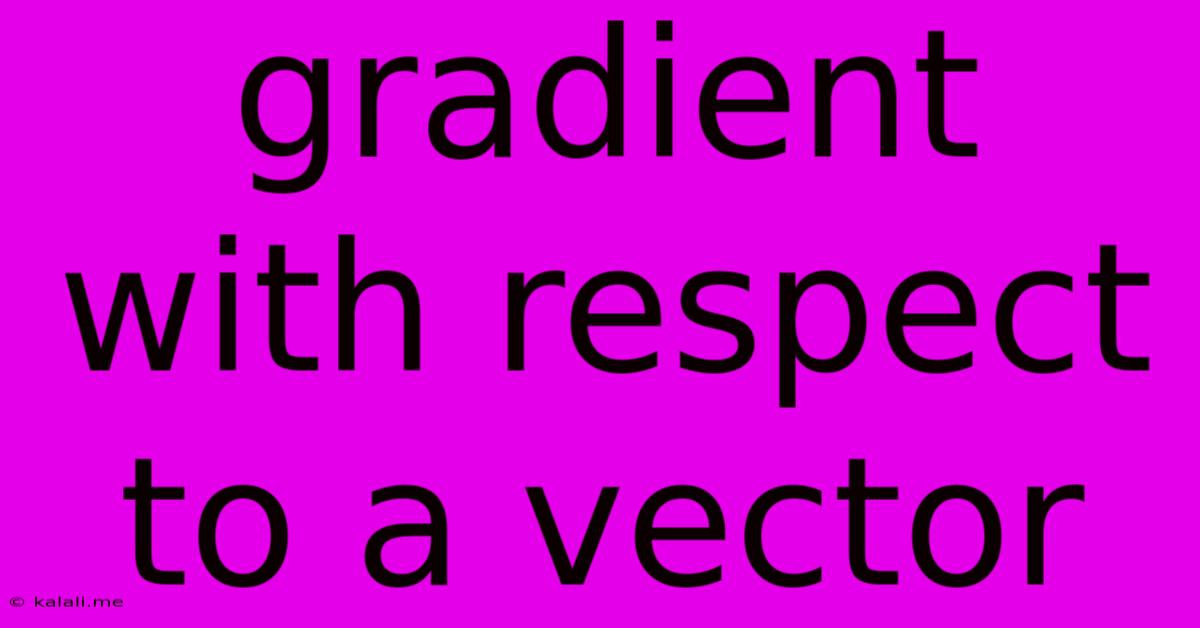 Gradient With Respect To A Vector