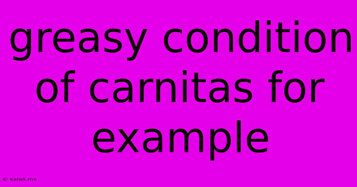 Greasy Condition Of Carnitas For Example
