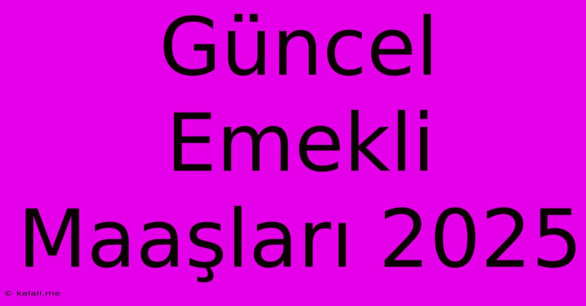 Güncel Emekli Maaşları 2025