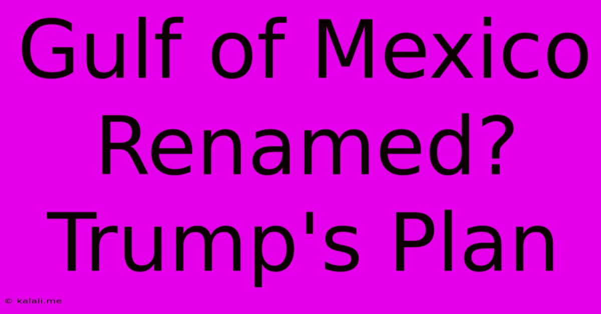 Gulf Of Mexico Renamed? Trump's Plan