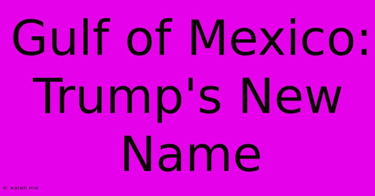 Gulf Of Mexico: Trump's New Name