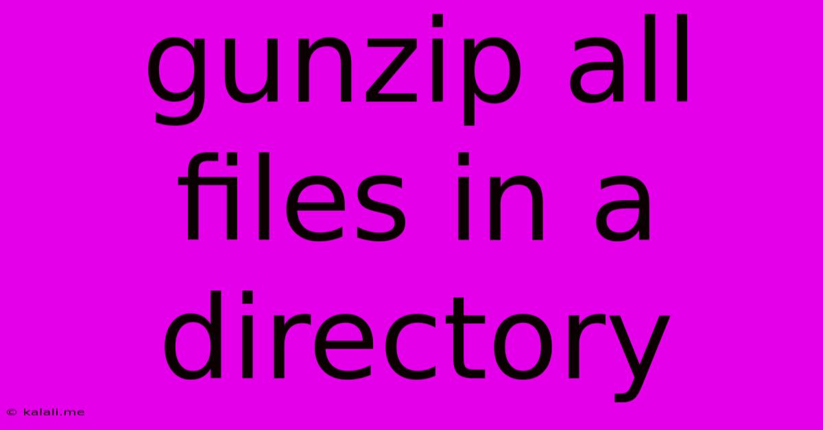 Gunzip All Files In A Directory