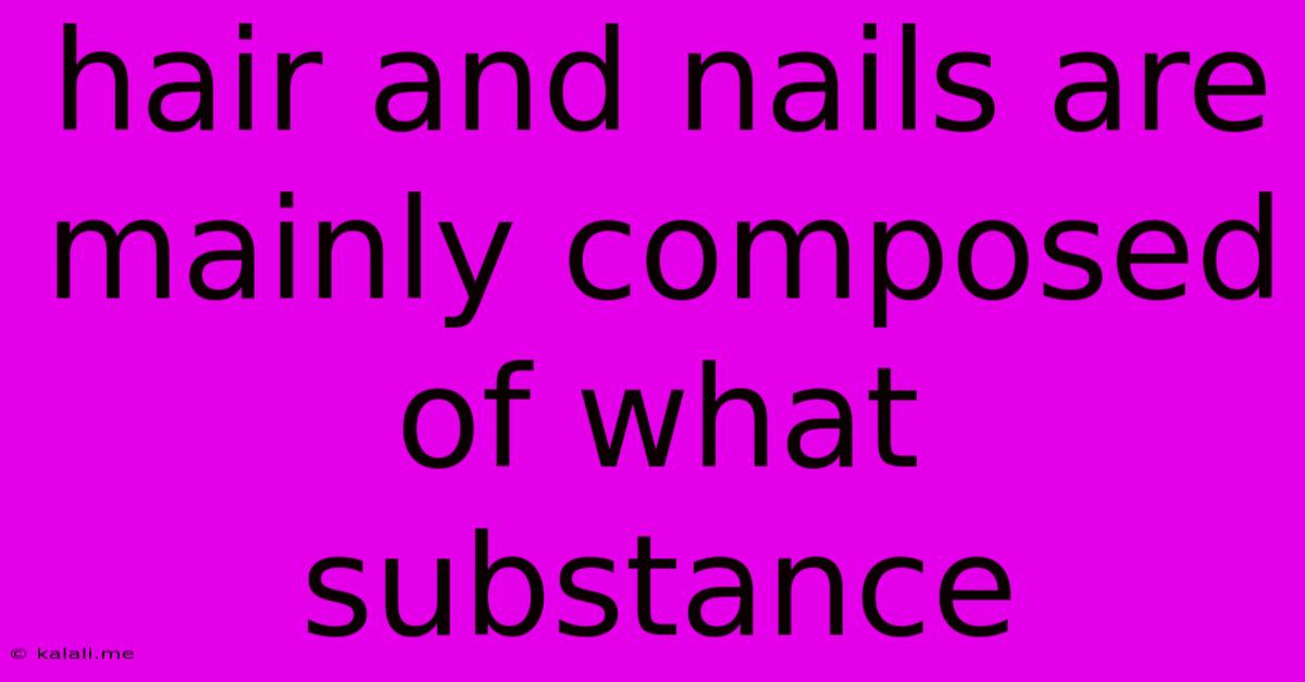 Hair And Nails Are Mainly Composed Of What Substance
