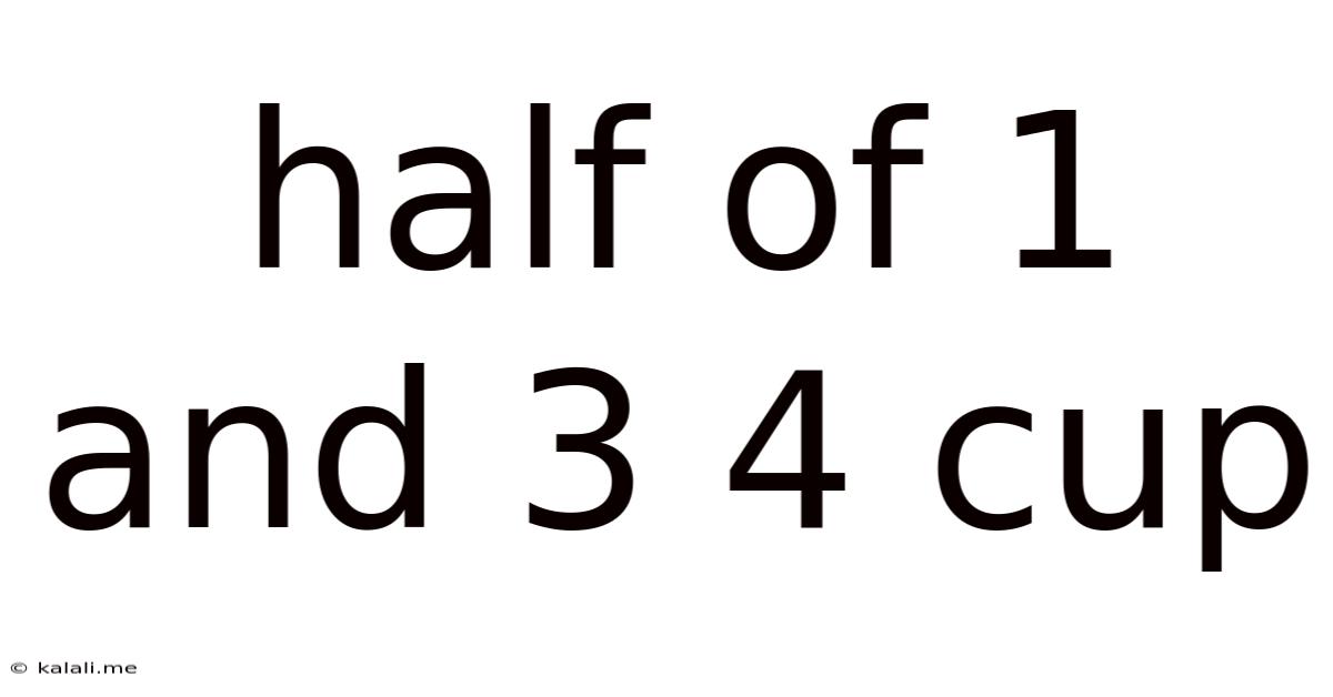 Half Of 1 And 3 4 Cup