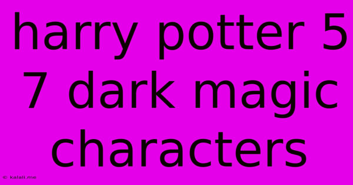 Harry Potter 5 7 Dark Magic Characters