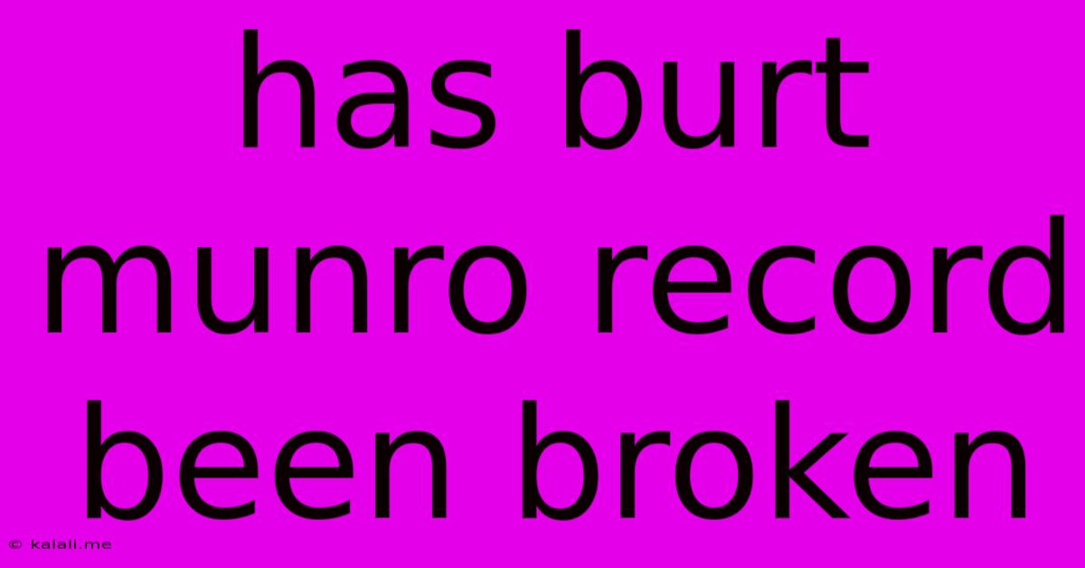 Has Burt Munro Record Been Broken