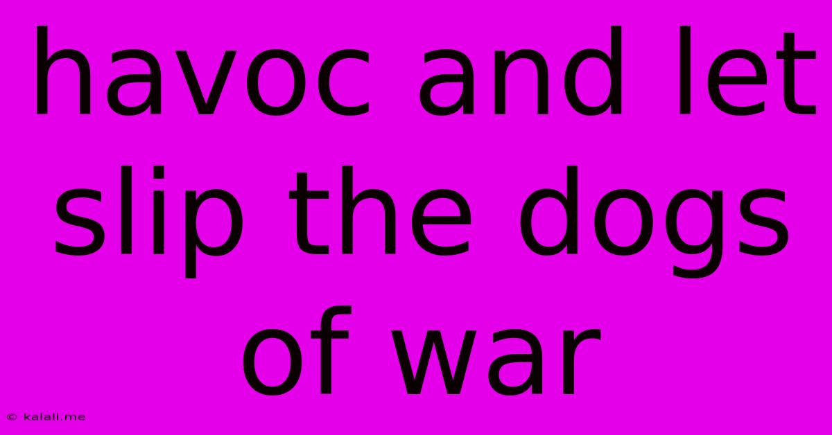 Havoc And Let Slip The Dogs Of War