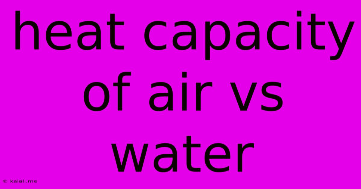 Heat Capacity Of Air Vs Water