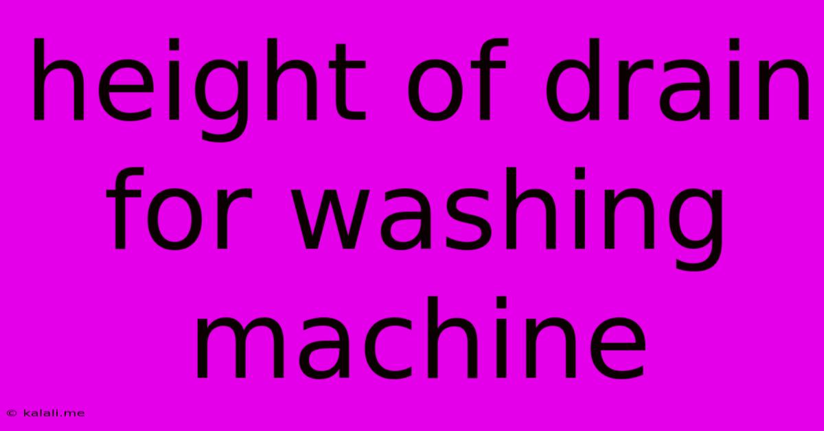 Height Of Drain For Washing Machine