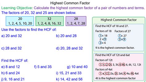 Highest Common Factor Of 12 And 8