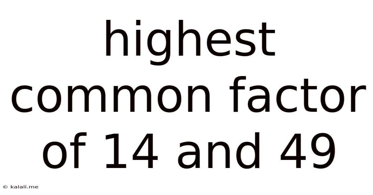 Highest Common Factor Of 14 And 49