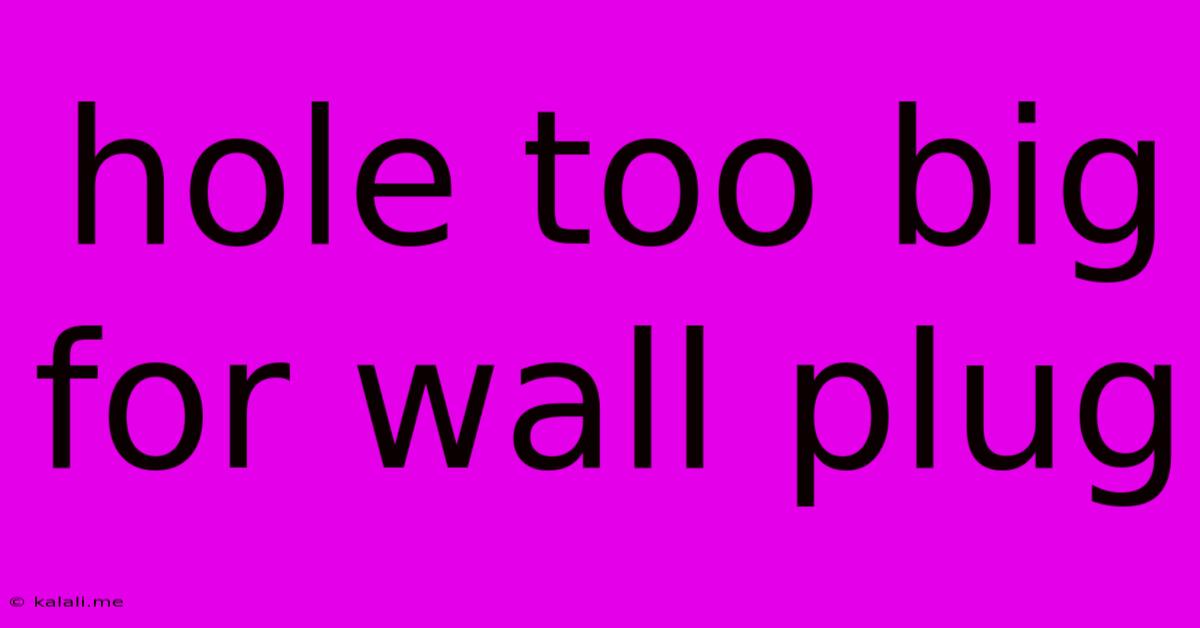 Hole Too Big For Wall Plug